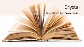  Presentation with old book - Slide deck consisting of open old book on white background and a lemonade colored foreground