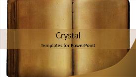  Presentation with old book - Theme with open old book on white background and a gold colored foreground