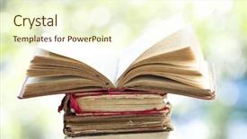  Presentation with old book - Audience pleasing presentation consisting of open-old-book backdrop and a cream colored foreground