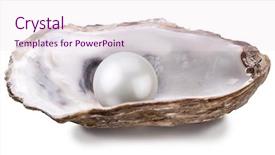  Presentation with pearl oyster - Cool new PPT theme with open oyster with pearl isolated backdrop and a sky blue colored foreground