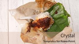  Presentation with nasi lemak - Cool new presentation design with open package hawker food nasi backdrop and a  colored foreground
