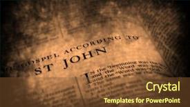  Presentation with open bible - Slide deck with open pages of bible isolated background and a tawny brown colored foreground