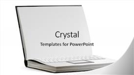  Presentation with open book - Theme featuring document digit - open paper book with keyboard background and a white colored foreground