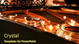  Presentation with piano - Cool new PPT layouts with open piano with christmas lights in room backdrop and a wine colored foreground