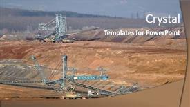  Presentation with coal mining - Slides enhanced with open pit mining of coal background and a mint green colored foreground