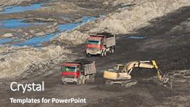  Presentation with mining coal - Presentation design enhanced with open pit mining of coal background and a gray colored foreground