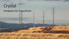  Presentation with coal mining - Colorful slide set enhanced with open pit mining of coal backdrop and a light gray colored foreground