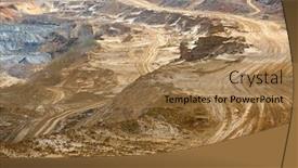  Presentation with coal mining - Cool new PPT theme with open-pit-mining-of-coal backdrop and a coral colored foreground