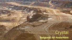  Presentation with coal mining - Audience pleasing slide set consisting of open-pit-mining-of-coal backdrop and a tawny brown colored foreground