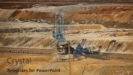  Presentation with coal - Cool new slide set with open-pit-mining-of-coal backdrop and a coral colored foreground