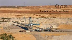  Presentation with coal mining - Audience pleasing presentation design consisting of open-pit-mining-of-coal backdrop and a coral colored foreground