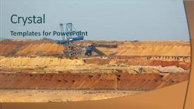  Presentation with coal mining - Beautiful slide set featuring open pit mining of coal backdrop and a light blue colored foreground