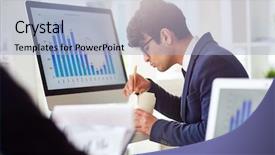  Presentation with instant noodles - Amazing slide deck having suit eating instant noodles backdrop and a light blue colored foreground