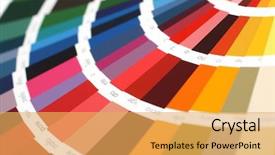  Presentation with logos sample - Colorful slides enhanced with open ral sample colors catalogue backdrop and a yellow colored foreground