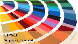  Presentation with sample - Audience pleasing theme consisting of open ral sample colors catalogue backdrop and a yellow colored foreground