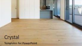  Presentation with apartment - Colorful slides enhanced with open range - interior of empty room backdrop and a  colored foreground