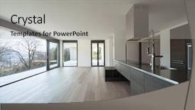  Presentation with apartment - Theme having open range - interior of modern apartment island background and a light gray colored foreground