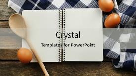  Presentation with recipe - Presentation theme enhanced with open recipe book eggs background and a light gray colored foreground