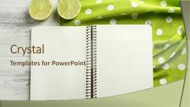  Presentation with recipe book - Presentation design with open recipe book napkin background and a sky blue colored foreground