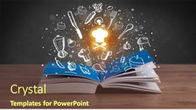  Presentation with recipe book - PPT theme having open-recipe-book-with-food background and a tawny brown colored foreground