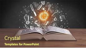  Presentation with recipe book - PPT layouts featuring open-recipe-book-with-food background and a tawny brown colored foreground