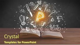  Presentation with recipe book - Presentation theme enhanced with open-recipe-book-with-food background and a tawny brown colored foreground