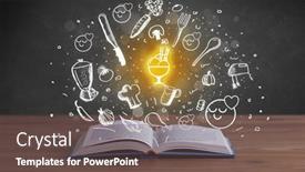  Presentation with recipe book - Theme enhanced with open-recipe-book-with-food background and a tawny brown colored foreground