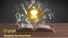  Presentation with recipe book - Slides having open-recipe-book-with-food background and a tawny brown colored foreground