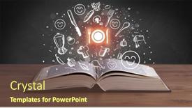  Presentation with recipe book - Slide deck with open-recipe-book-with-food background and a tawny brown colored foreground