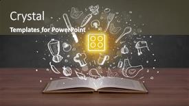  Presentation with recipe - Slides featuring open-recipe-book-with-food background and a tawny brown colored foreground