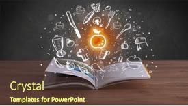  Presentation with recipe book - Theme with open-recipe-book-with-food background and a tawny brown colored foreground