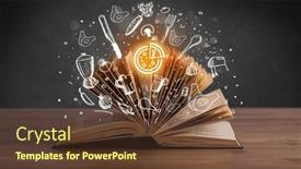  Presentation with recipe book - PPT theme featuring open-recipe-book-with-food background and a tawny brown colored foreground