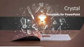  Presentation with recipe book - Presentation theme with open-recipe-book-with-food background and a violet colored foreground