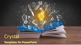  Presentation with recipe book - Theme with open-recipe-book-with-food background and a tawny brown colored foreground