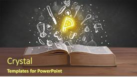  Presentation with recipe book - Slide deck with open-recipe-book-with-food background and a tawny brown colored foreground