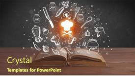  Presentation with recipe-book - PPT theme consisting of open-recipe-book-with-food background and a tawny brown colored foreground