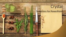  Presentation with recipe book - Colorful PPT theme enhanced with open recipe book with fresh backdrop and a yellow colored foreground