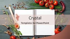  Presentation with recipe book - Theme with open recipe book with fresh background and a lemonade colored foreground