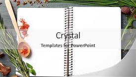  Presentation with recipe book - PPT theme featuring open recipe book with fresh background and a white colored foreground