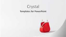  Presentation with blue financial - Presentation theme consisting of open-red-coin-purse background and a white colored foreground