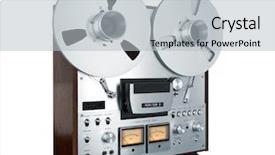  Presentation with tape recorder - Amazing slides having open reel tape deck recorder backdrop and a light gray colored foreground
