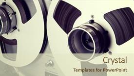  Presentation with tape recorder - Beautiful PPT layouts featuring pine forest tranquility and liberation backdrop and a coral colored foreground.