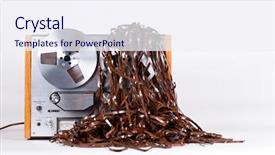  Presentation with tape recorder - Presentation consisting of open reel tape deck recorder background and a sky blue colored foreground