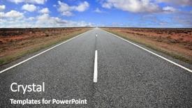  Presentation with australian outback - PPT theme consisting of open road in the australian background and a dark gray colored foreground