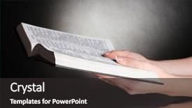  Presentation with black female - Beautiful PPT layouts featuring open russian holy bible backdrop and a dark gray colored foreground