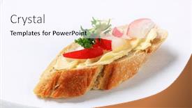  Presentation with butter - Beautiful theme featuring open sandwich with butter radish and cress backdrop and a pink colored foreground