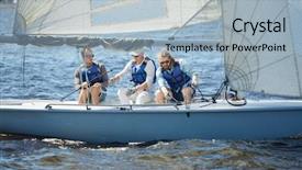  Presentation with sails sailing yacht catamaran sailing - Beautiful PPT layouts featuring open sea during summer voyage backdrop and a light blue colored foreground