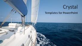  Presentation with land - Cool new slide deck with open sea under the sails backdrop and a light blue colored foreground