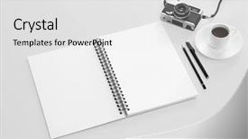  Presentation with sketch pad note book paper - Theme enhanced with open sketch book hand drawn background and a white colored foreground