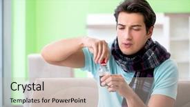  Presentation with mental health and mental illness - Cool new presentation theme with open sores - young handsome man suffering backdrop and a  colored foreground